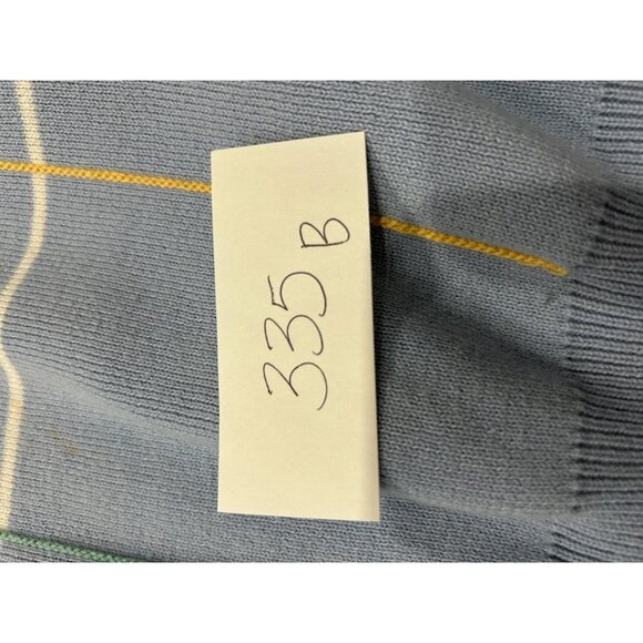 T. Harris London Mens Light Blue Sleeveless V-Neck Sweater Vest With Multicolor - Picture 8 of 10